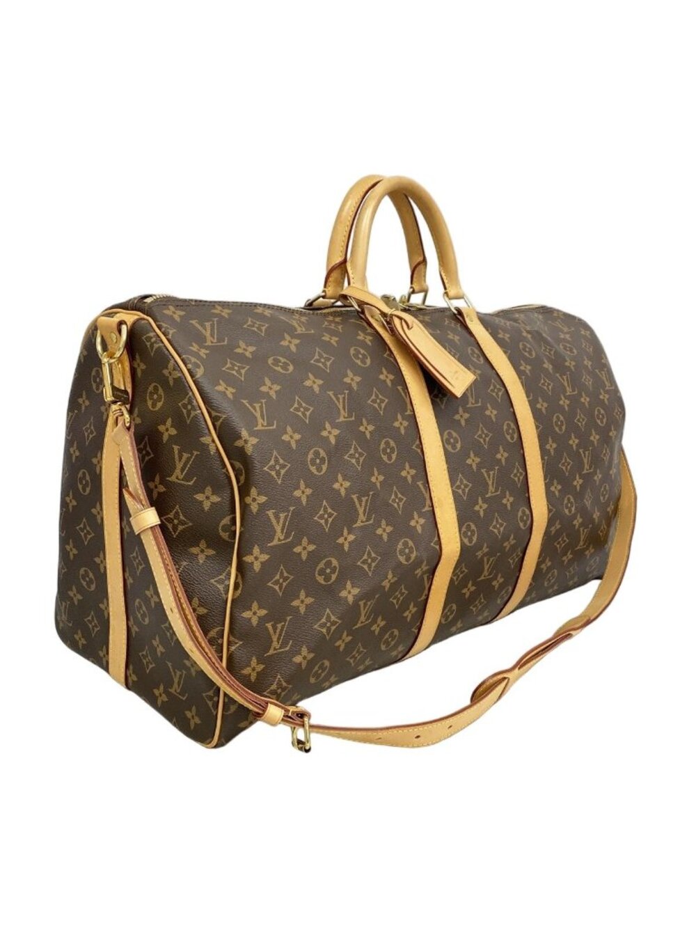 Louis Vuitton Boston Bag Monogram Keepall Bandouliere 55 Brown - Picture 2 of 10